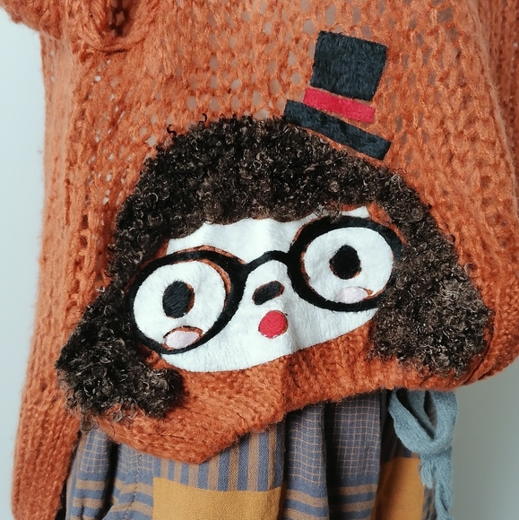 fits sz M, light brown mohair long sleeve loose sweater pullover - Picture 4 of 5